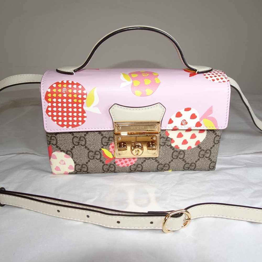 Gucci Les Pommes Padlock Mini Bag Apple 652683 - Picture 2 of 14